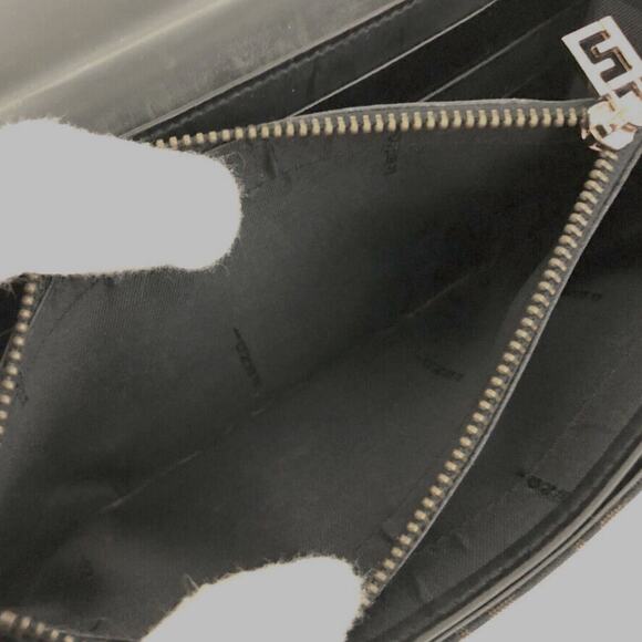 Authentic FENDI Zuccino Canvas Leather Long Bifold Wallet Gold Toned Hardware - Picture 6 of 7